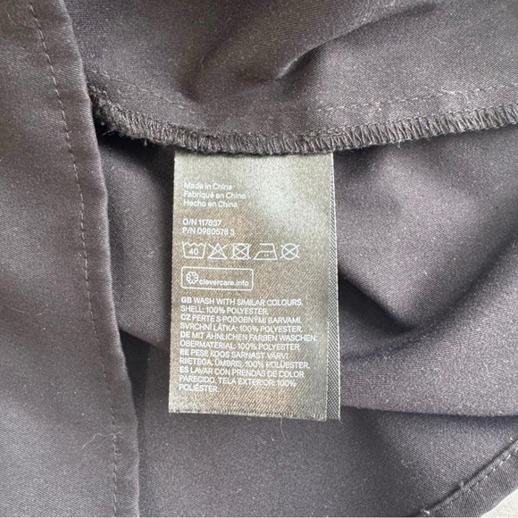 S H&M Black Mini Dress – Collared Long Sleeve w/ Side Tie & Zip (A) - Picture 7 of 8